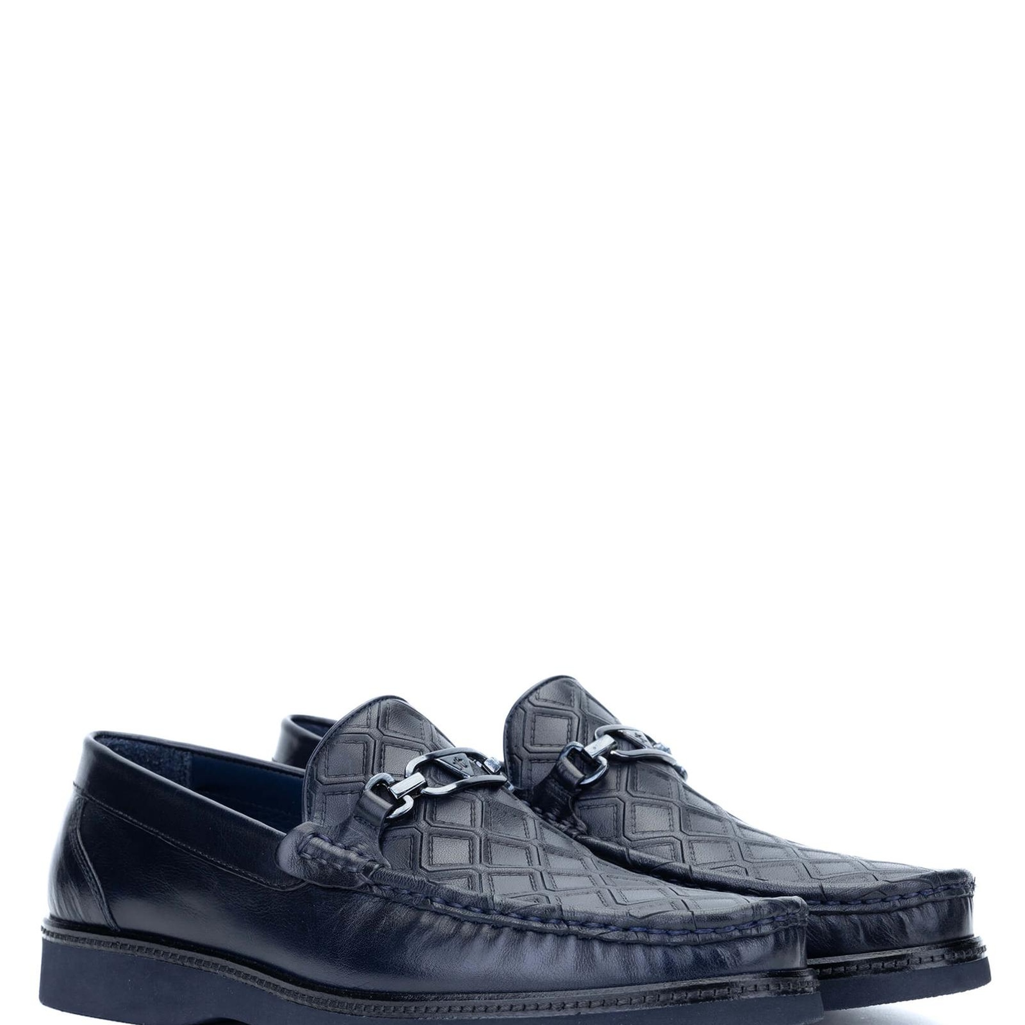 Tamer Tanca Erkek Hakiki Deri Lacivert Loafer Ayakkabı