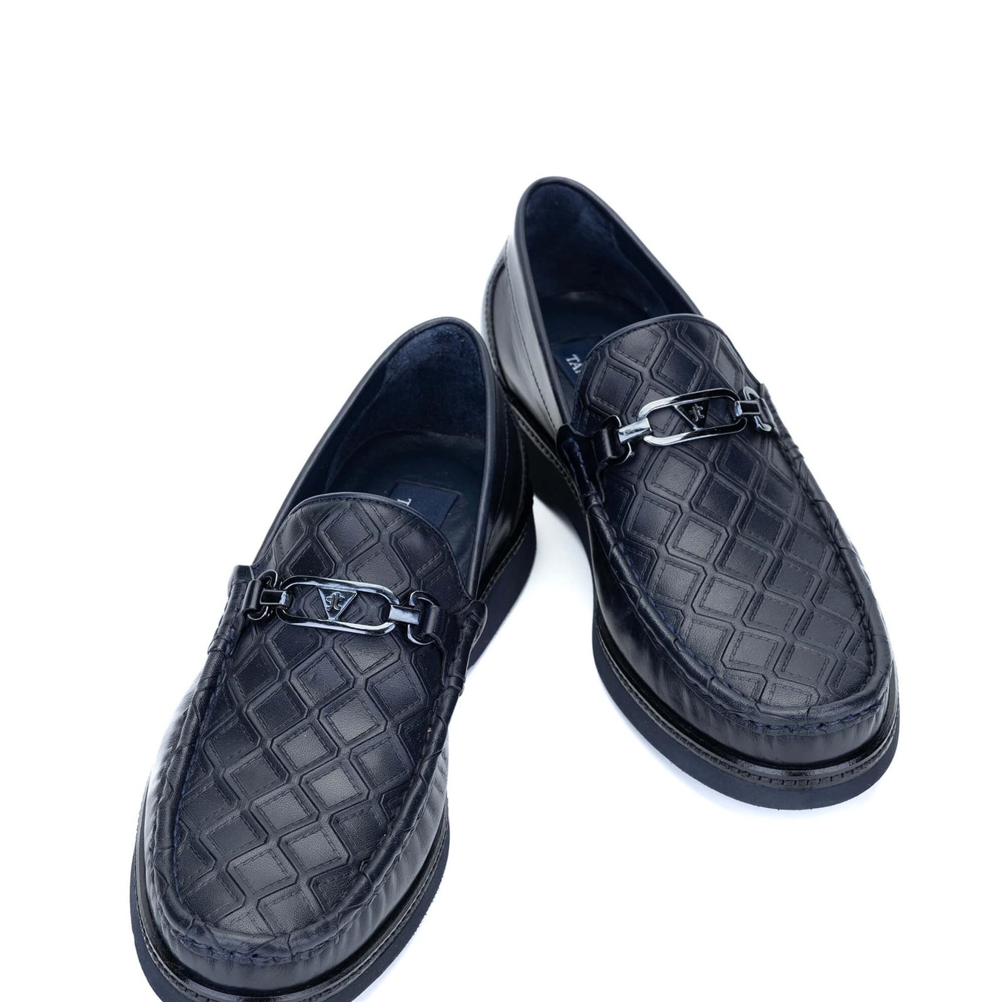 Tamer Tanca Erkek Hakiki Deri Lacivert Loafer Ayakkabı