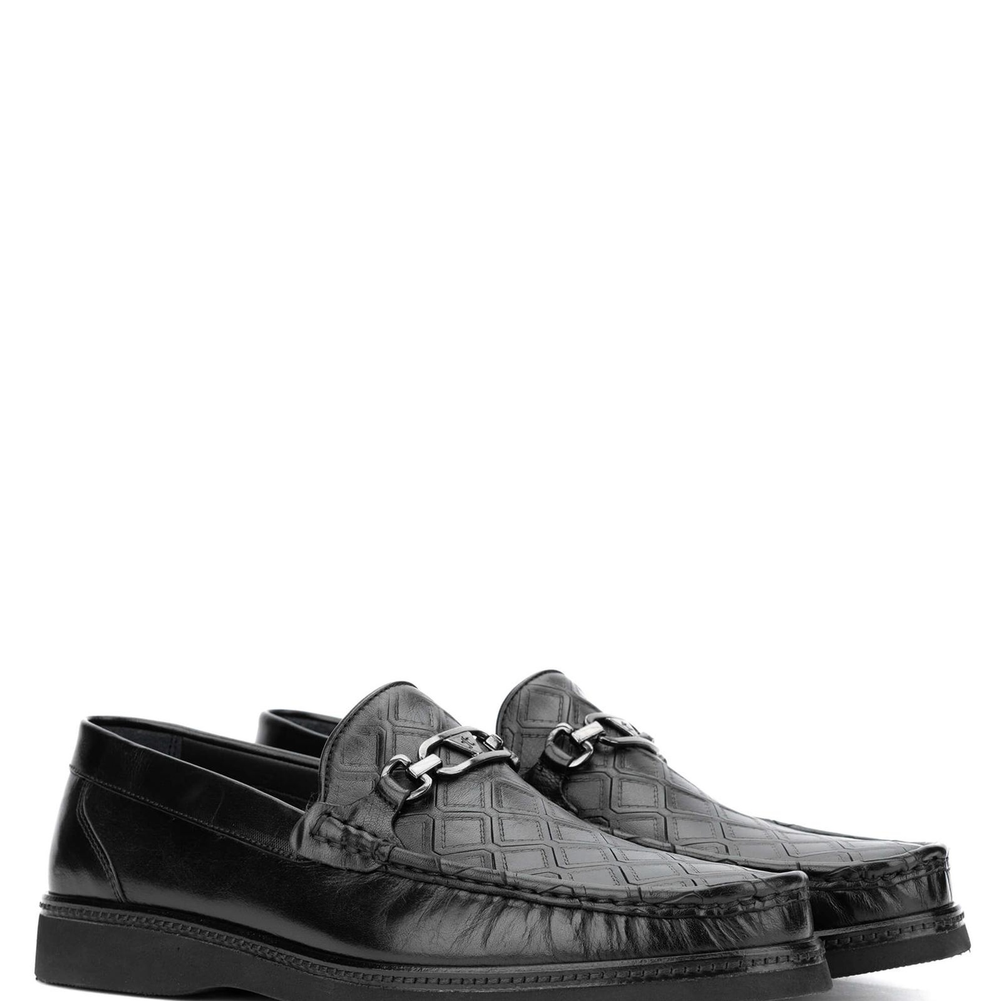 Tamer Tanca Erkek Hakiki Deri Siyah Loafer Ayakkabı