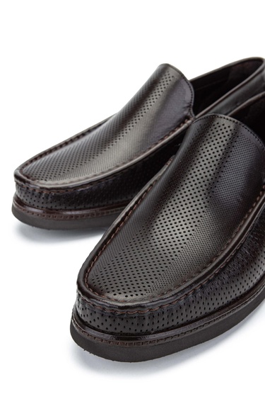  Tamer Tanca Erkek Hakiki Deri Kahverengi Loafer Ayakkabı