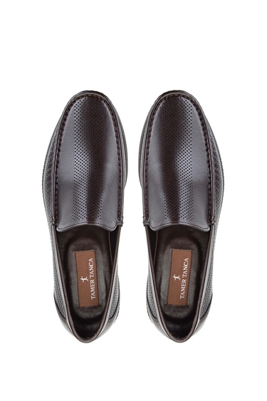  Tamer Tanca Erkek Hakiki Deri Kahverengi Loafer Ayakkabı