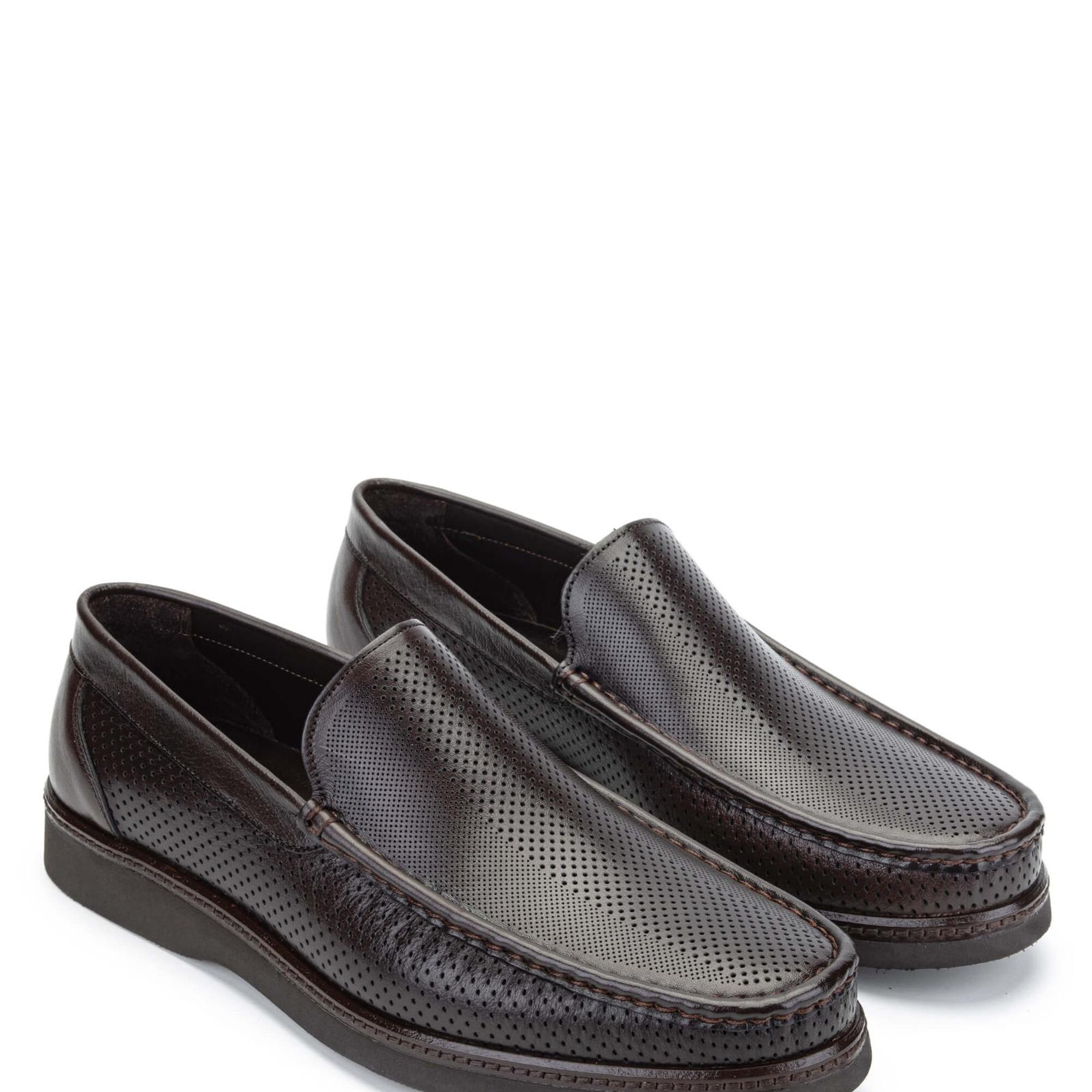 Tamer Tanca Erkek Hakiki Deri Kahverengi Loafer Ayakkabı