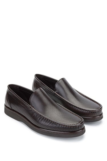  Tamer Tanca Erkek Hakiki Deri Kahverengi Loafer Ayakkabı