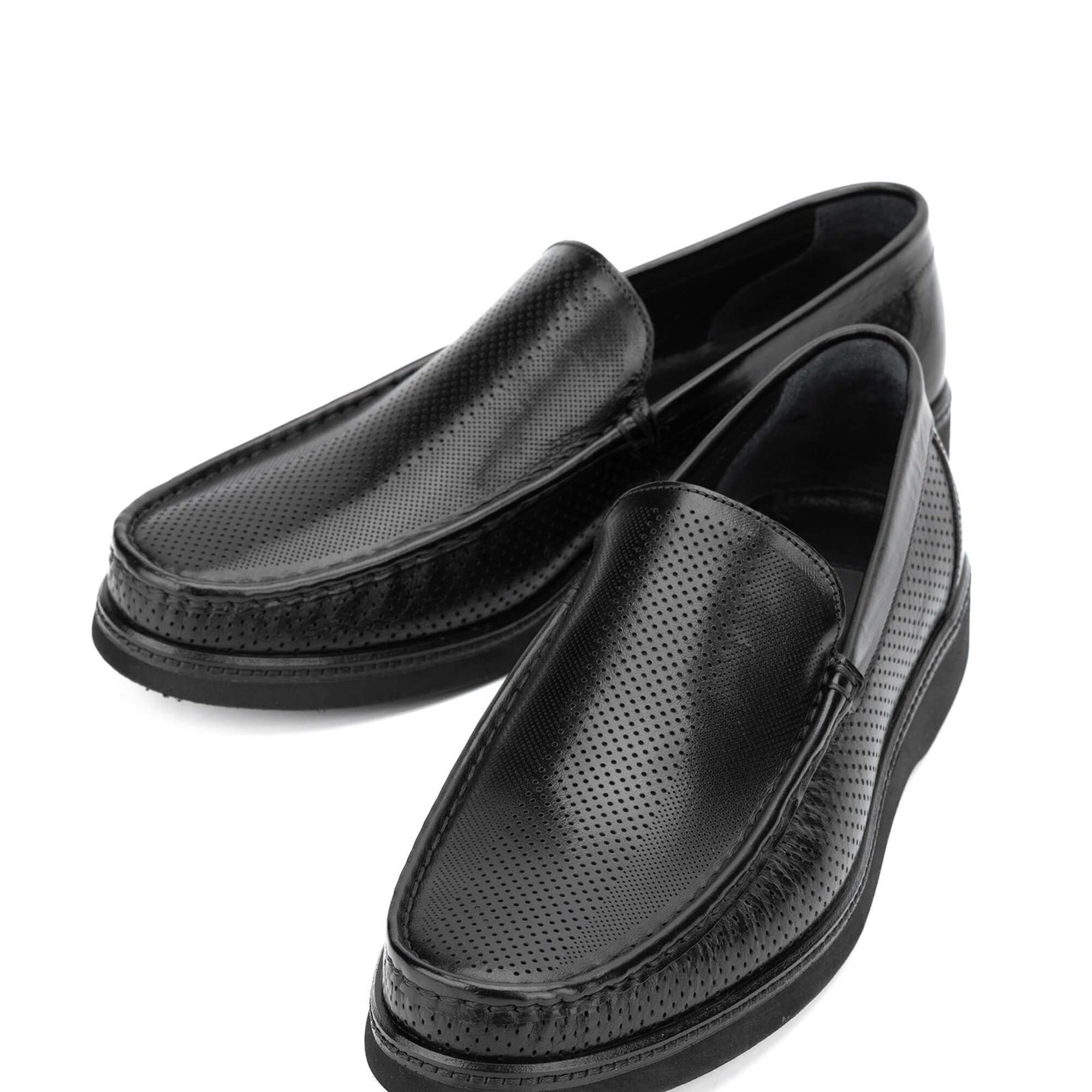 Tamer Tanca Erkek Hakiki Deri Siyah Loafer Ayakkabı