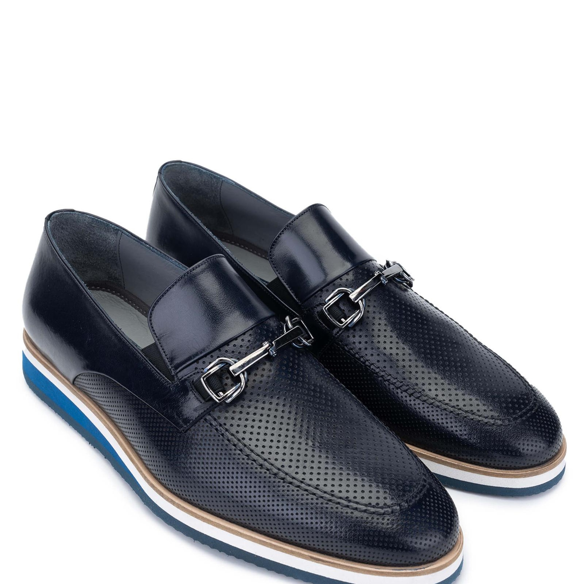 Tamer Tanca Erkek Hakiki Deri Lacivert Loafer Ayakkabı