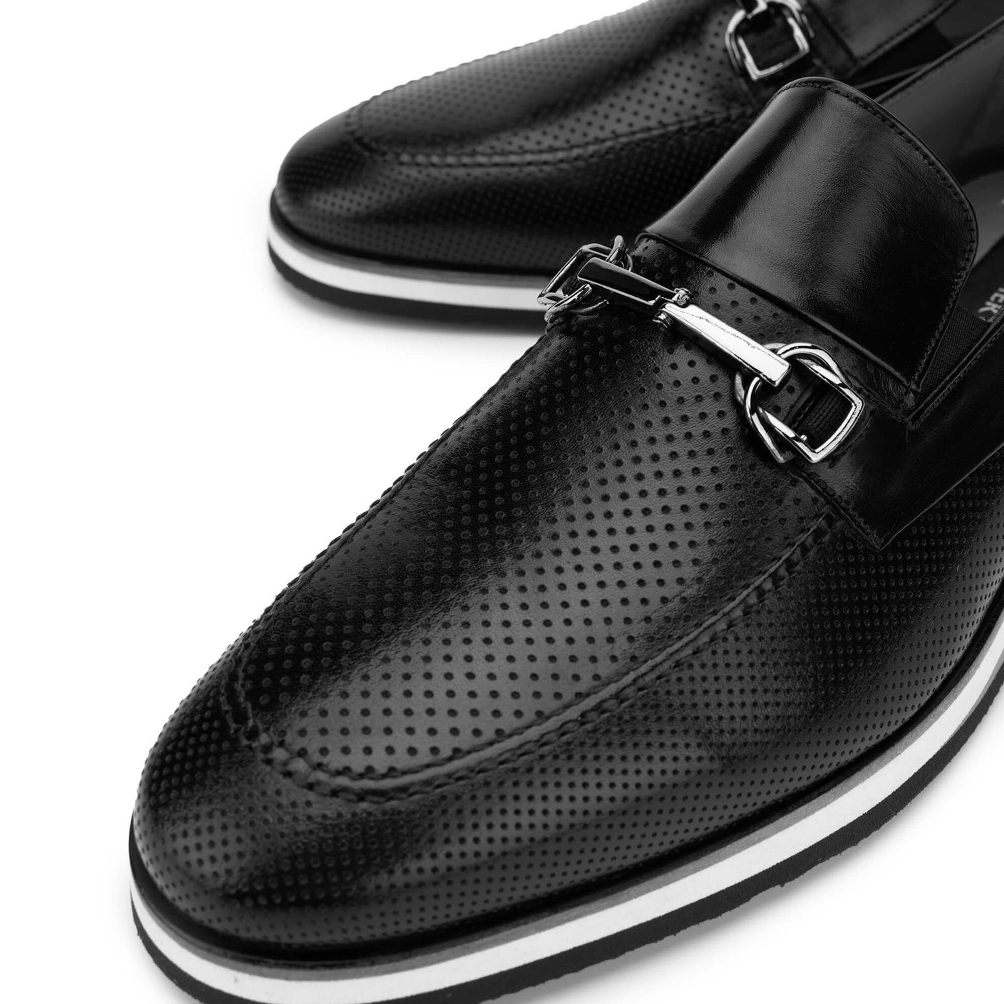 Tamer Tanca Erkek Hakiki Deri Siyah Loafer Ayakkabı