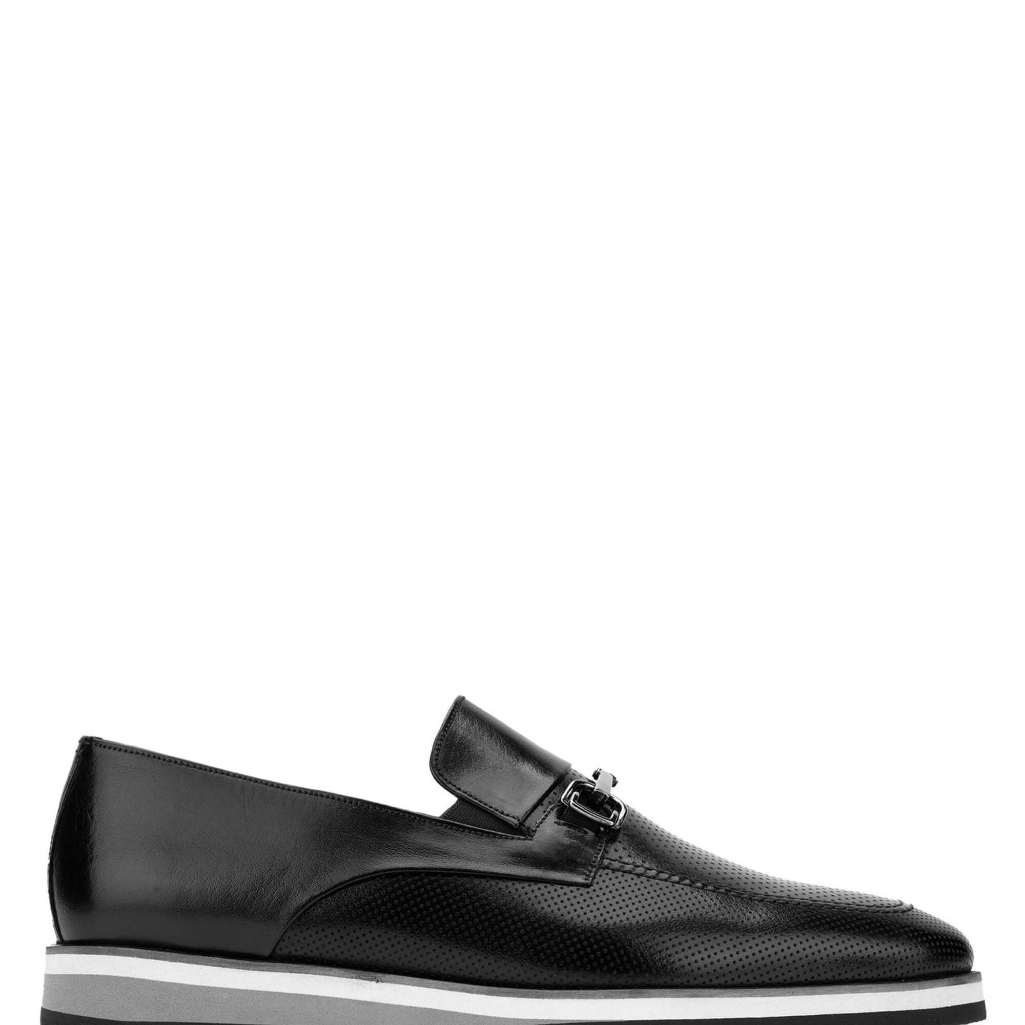 Tamer Tanca Erkek Hakiki Deri Siyah Loafer Ayakkabı