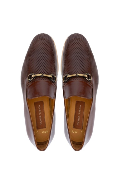  Tamer Tanca Erkek Hakiki Deri Taba Bufalo Loafer Ayakkabı