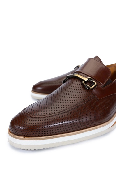  Tamer Tanca Erkek Hakiki Deri Taba Bufalo Loafer Ayakkabı