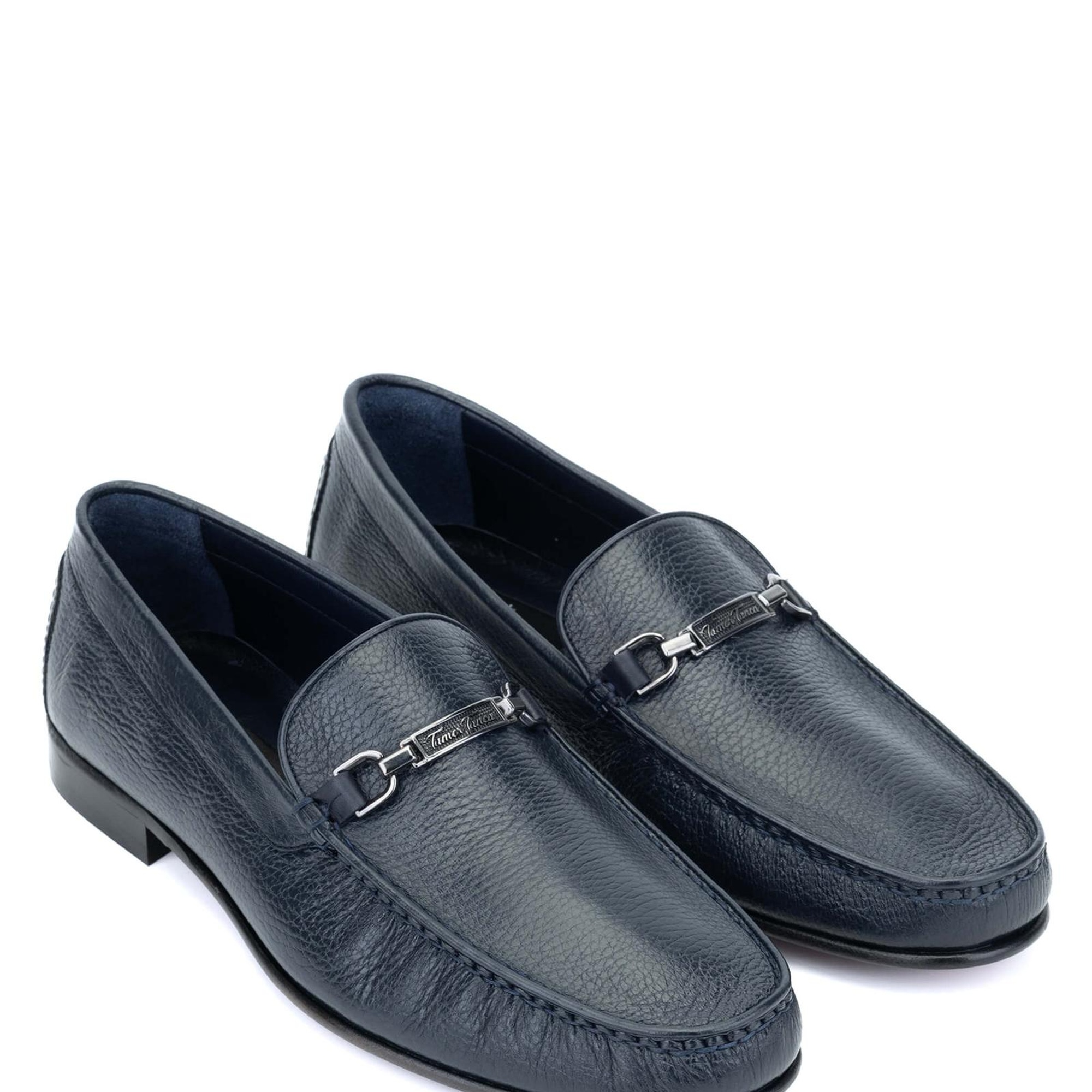 Tamer Tanca Erkek Hakiki Deri Lacivert Loafer Ayakkabı