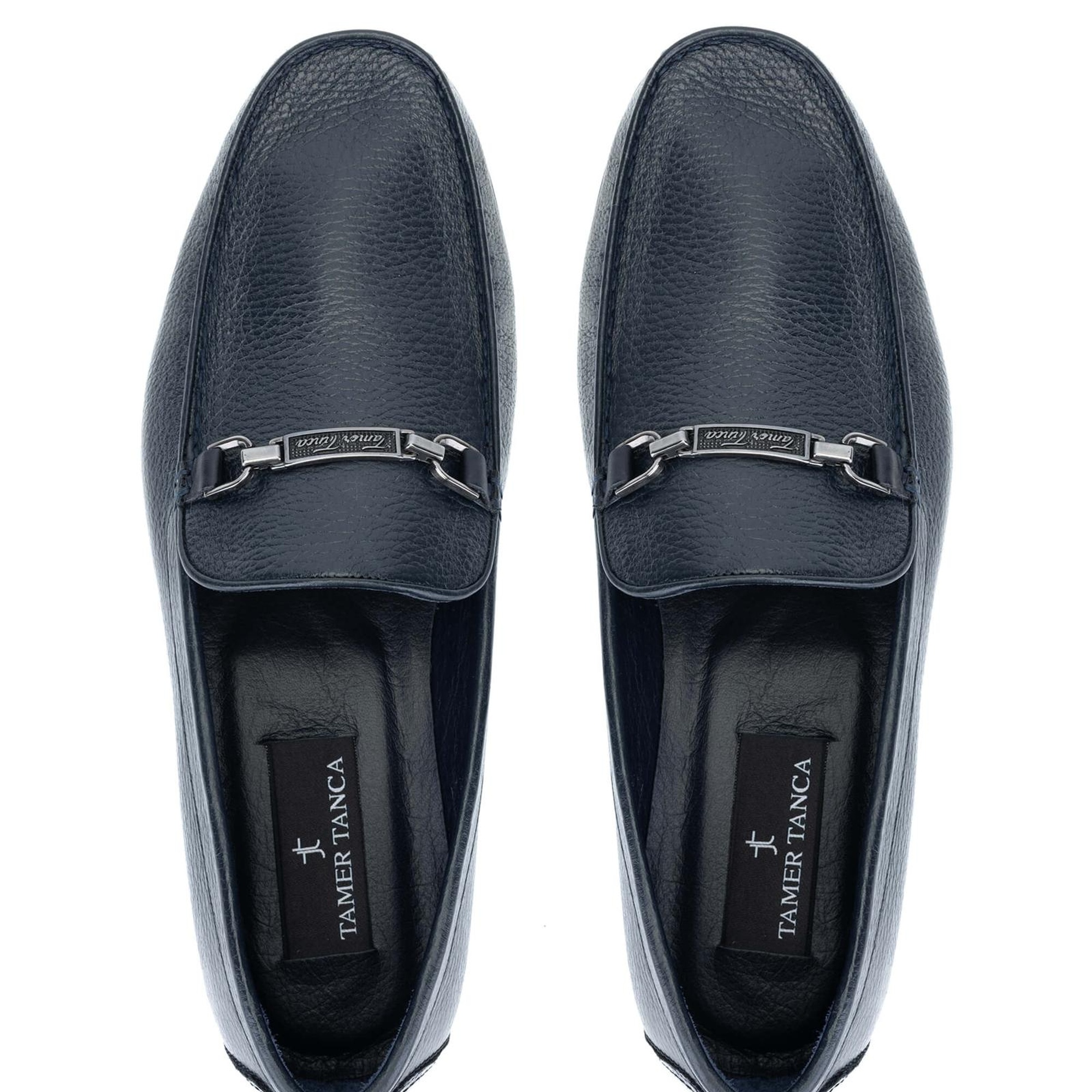 Tamer Tanca Erkek Hakiki Deri Lacivert Loafer Ayakkabı