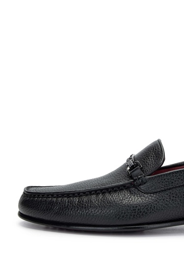  Tamer Tanca Erkek Hakiki Deri Siyah Loafer Ayakkabı