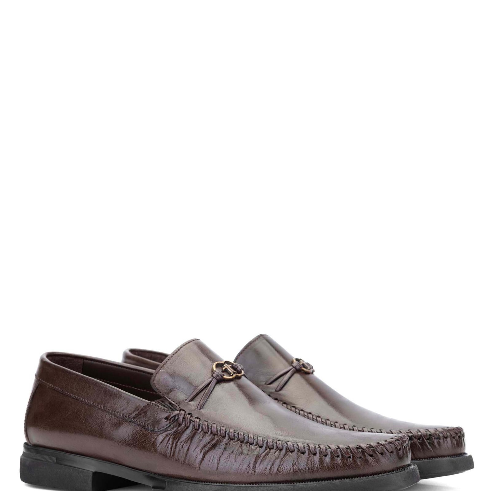 Tamer Tanca Erkek Hakiki Deri Kahverengi Loafer Ayakkabı