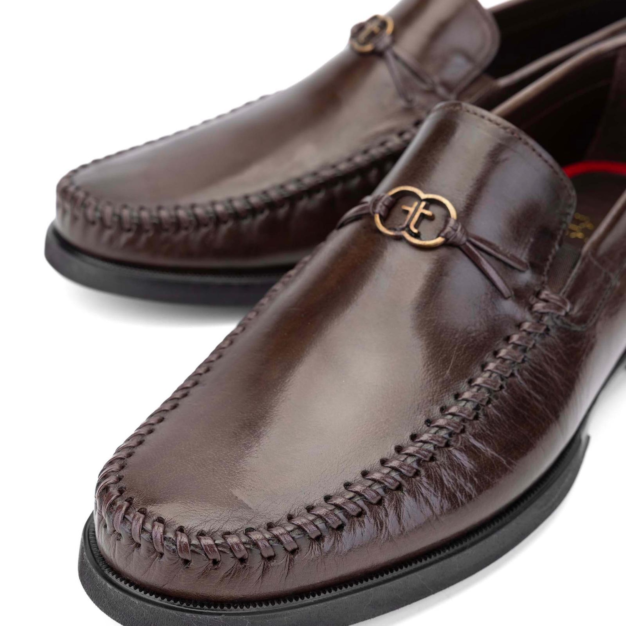 Tamer Tanca Erkek Hakiki Deri Kahverengi Loafer Ayakkabı