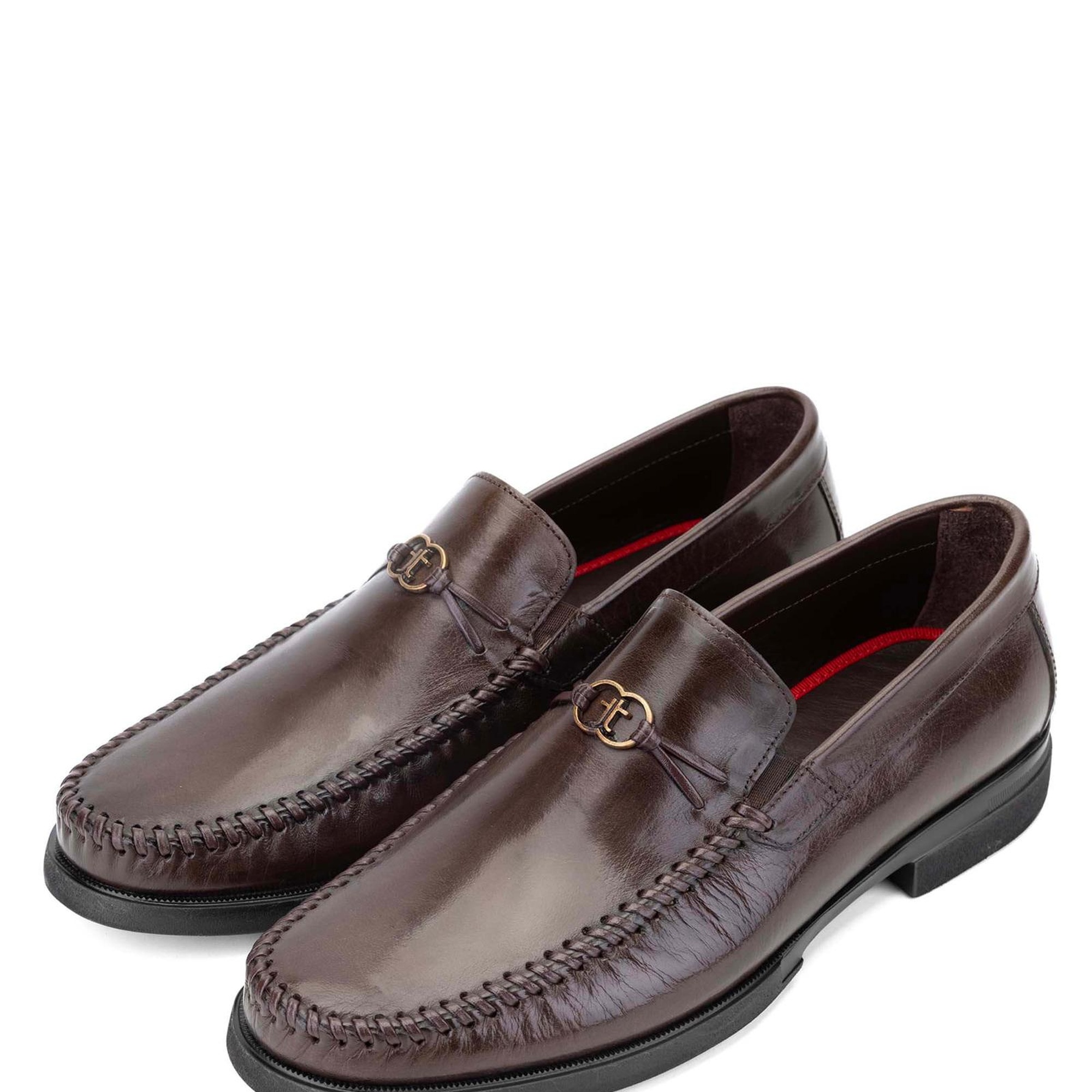 Tamer Tanca Erkek Hakiki Deri Kahverengi Loafer Ayakkabı