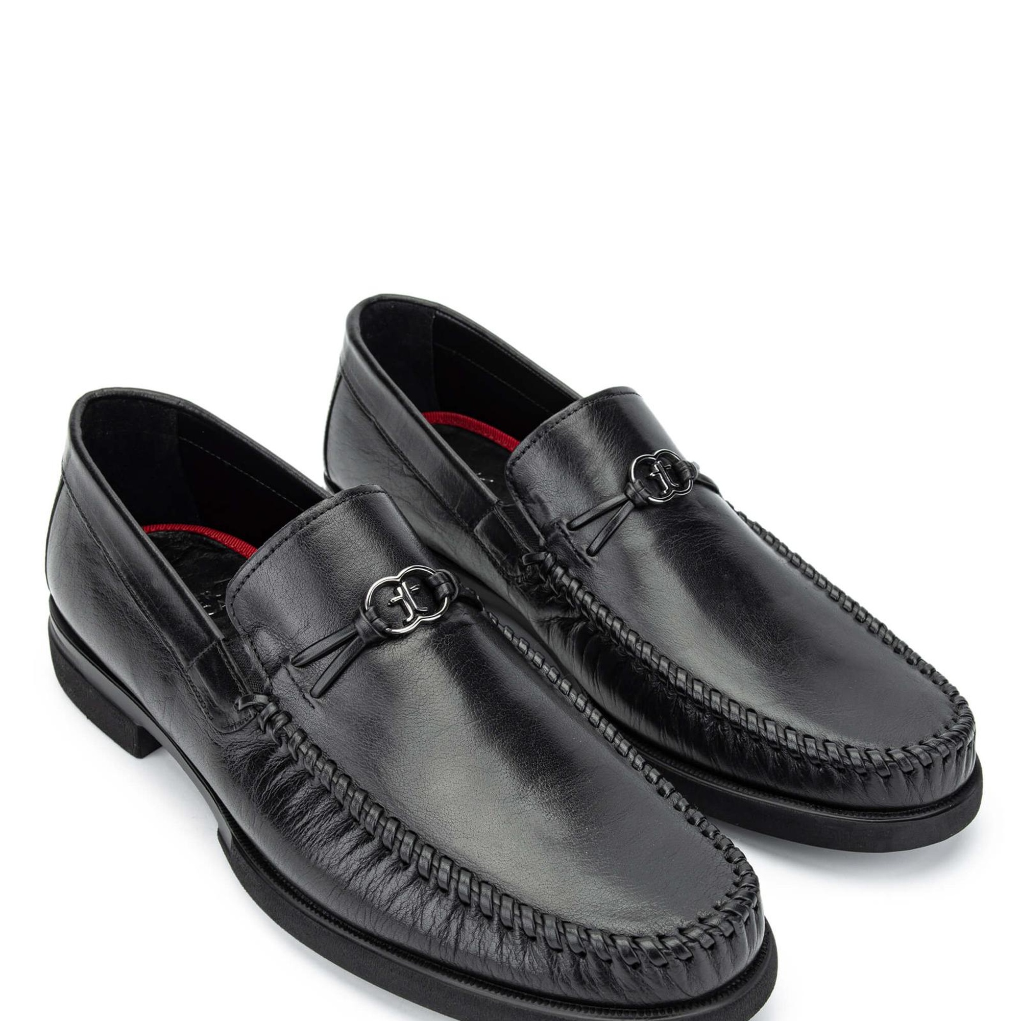 Tamer Tanca Erkek Hakiki Deri Siyah Loafer Ayakkabı