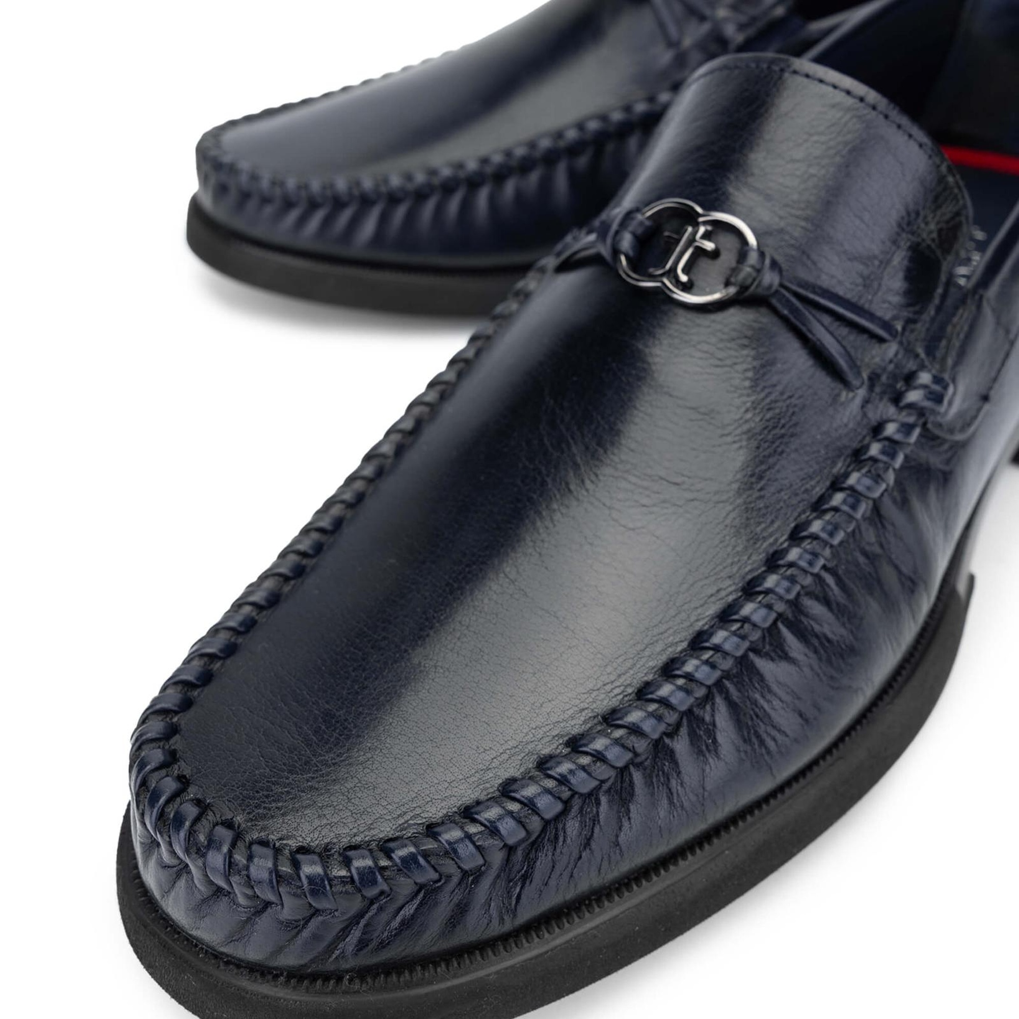 Tamer Tanca Erkek Hakiki Deri Lacivert Loafer Ayakkabı