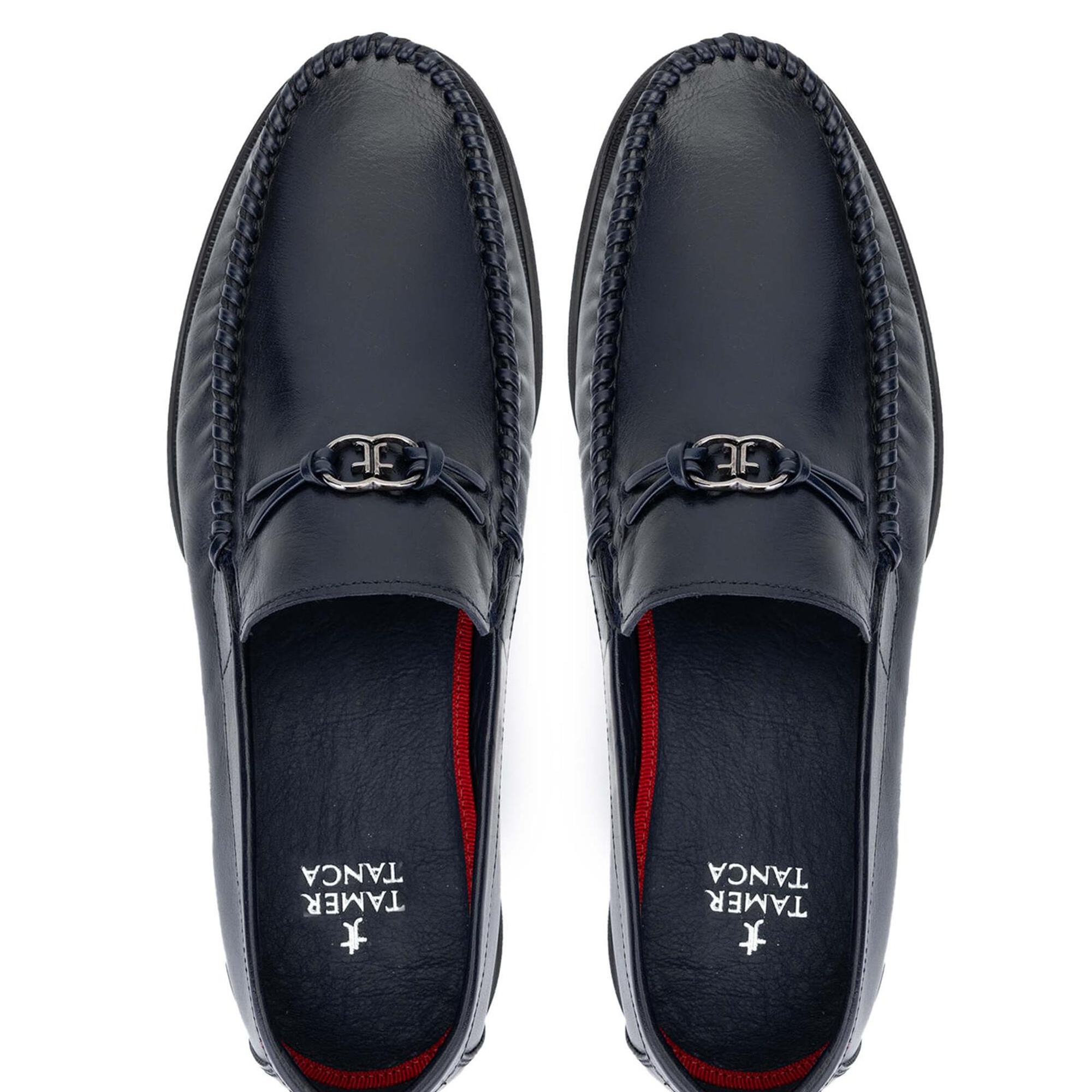 Tamer Tanca Erkek Hakiki Deri Lacivert Loafer Ayakkabı