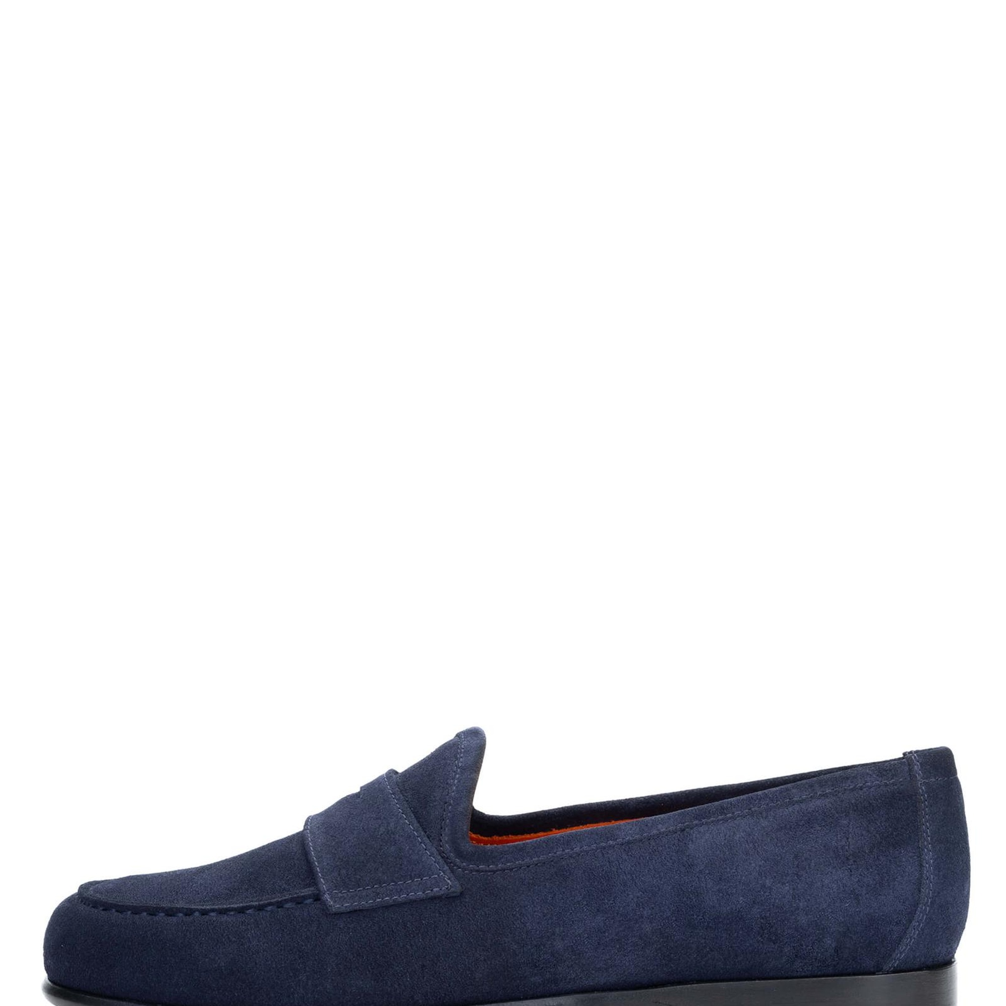 Tamer Tanca Erkek Hakiki Deri Lacivert Süet Loafer Ayakkabı