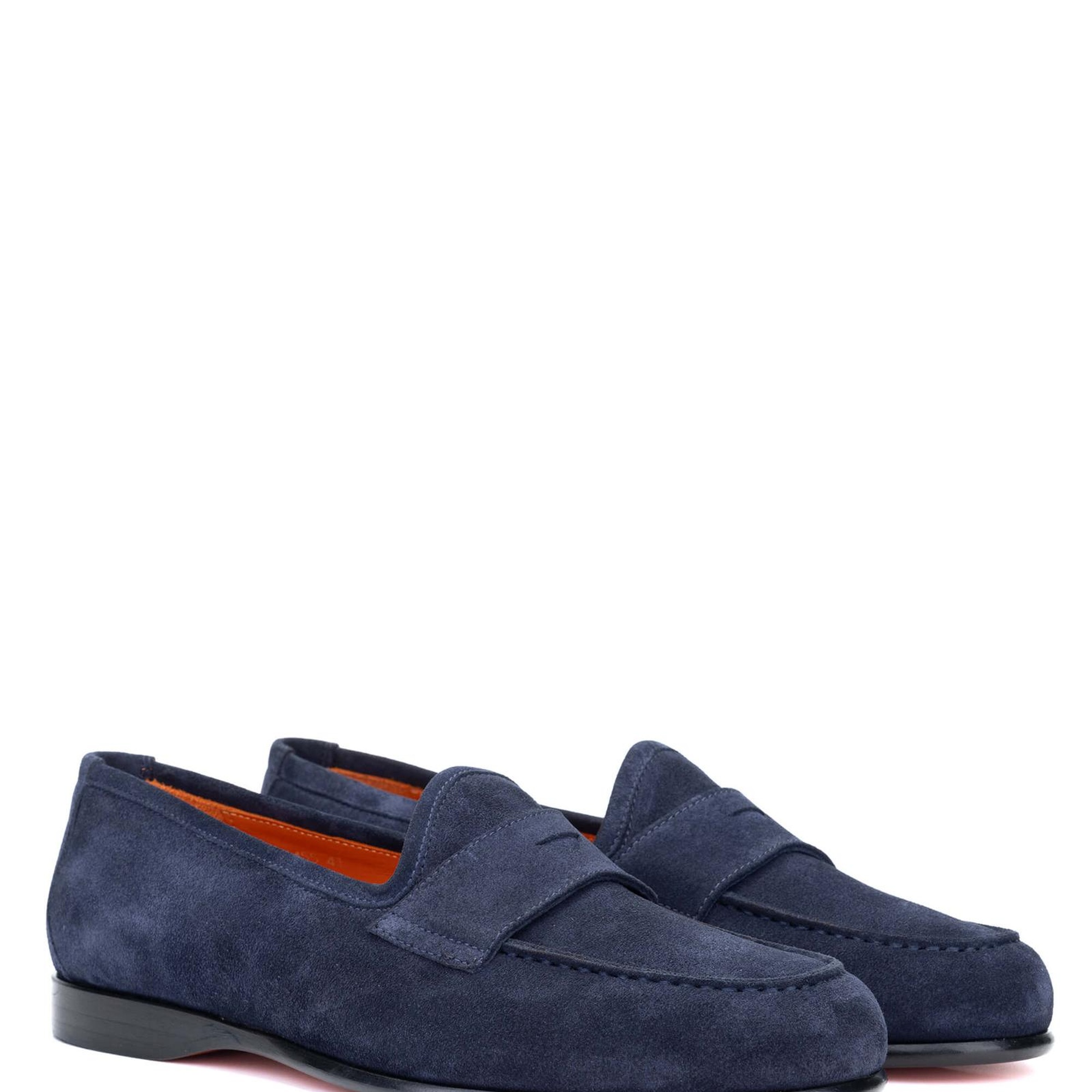 Tamer Tanca Erkek Hakiki Deri Lacivert Süet Loafer Ayakkabı