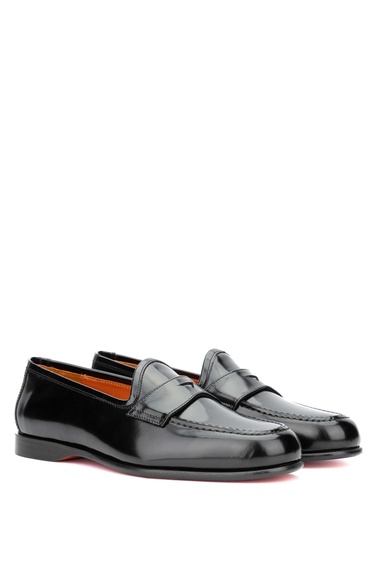  Tamer Tanca Erkek Hakiki Deri Siyah Açma Loafer Ayakkabı