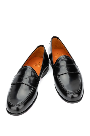  Tamer Tanca Erkek Hakiki Deri Siyah Açma Loafer Ayakkabı