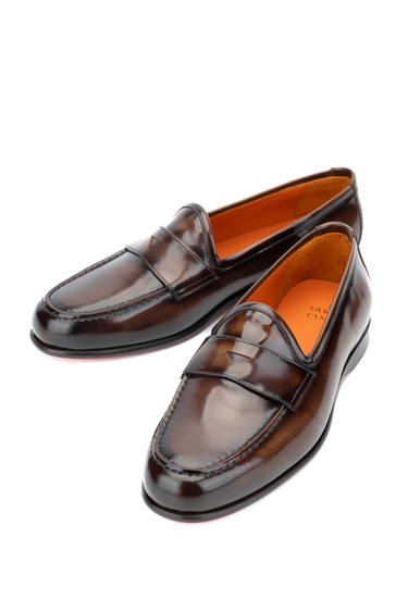  Tamer Tanca Erkek Hakiki Deri Kahverengi Loafer Ayakkabı