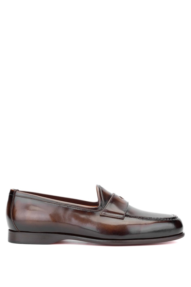  Tamer Tanca Erkek Hakiki Deri Kahverengi Loafer Ayakkabı