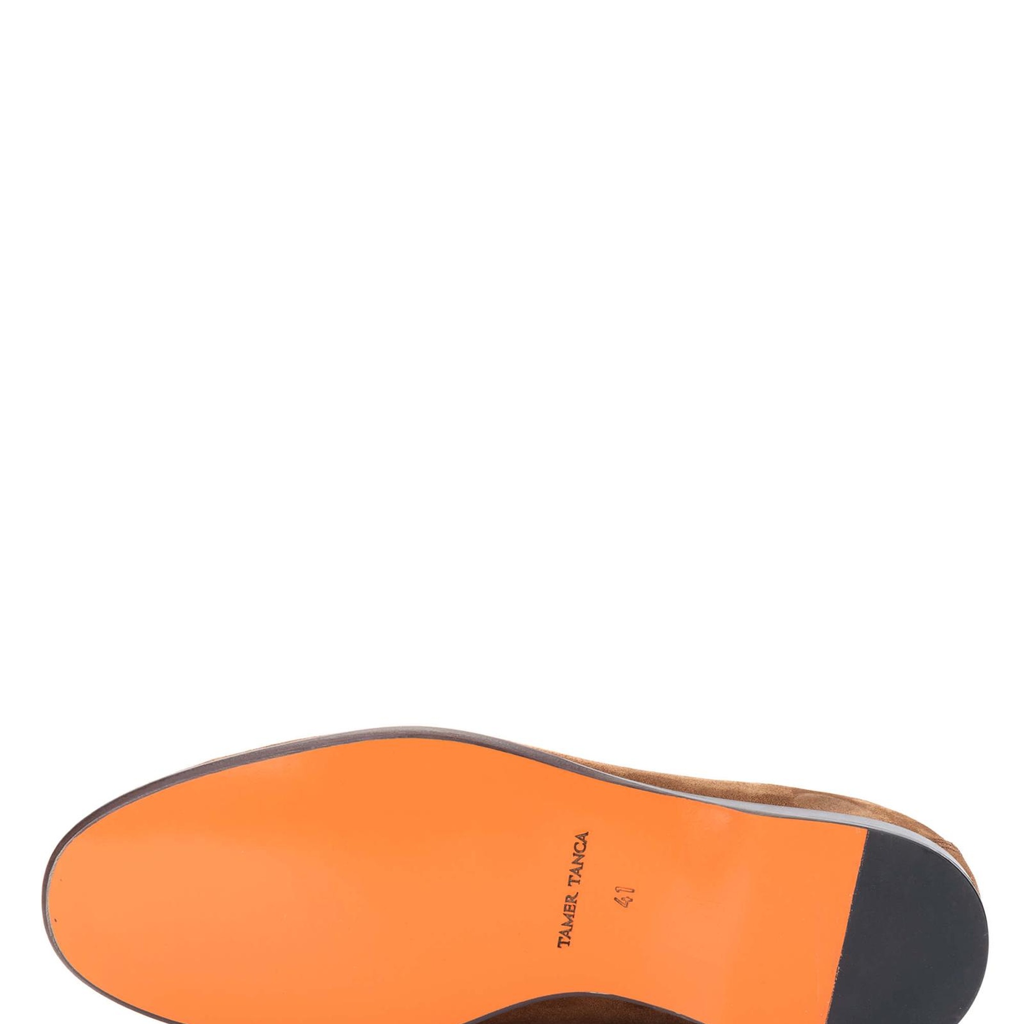 Tamer Tanca Erkek Hakiki Deri Tütün Süet Loafer Ayakkabı