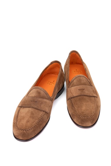  Tamer Tanca Erkek Hakiki Deri Tütün Süet Loafer Ayakkabı