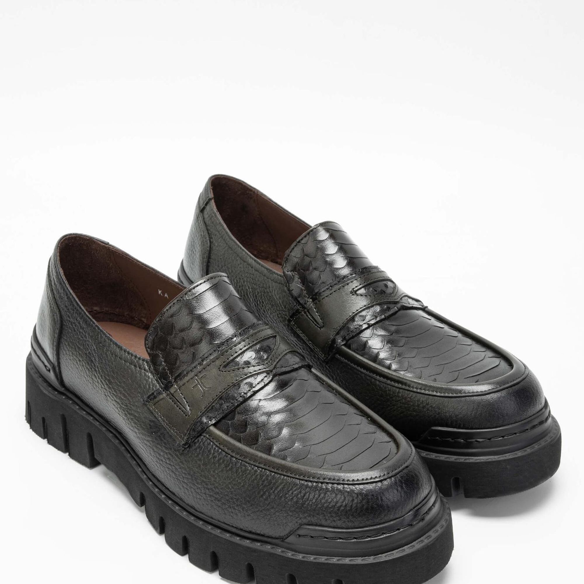 Tamer Tanca Erkek Hakiki Deri Haki Loafer Ayakkabı