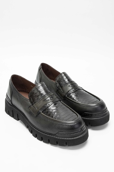  Tamer Tanca Erkek Hakiki Deri Haki Loafer Ayakkabı