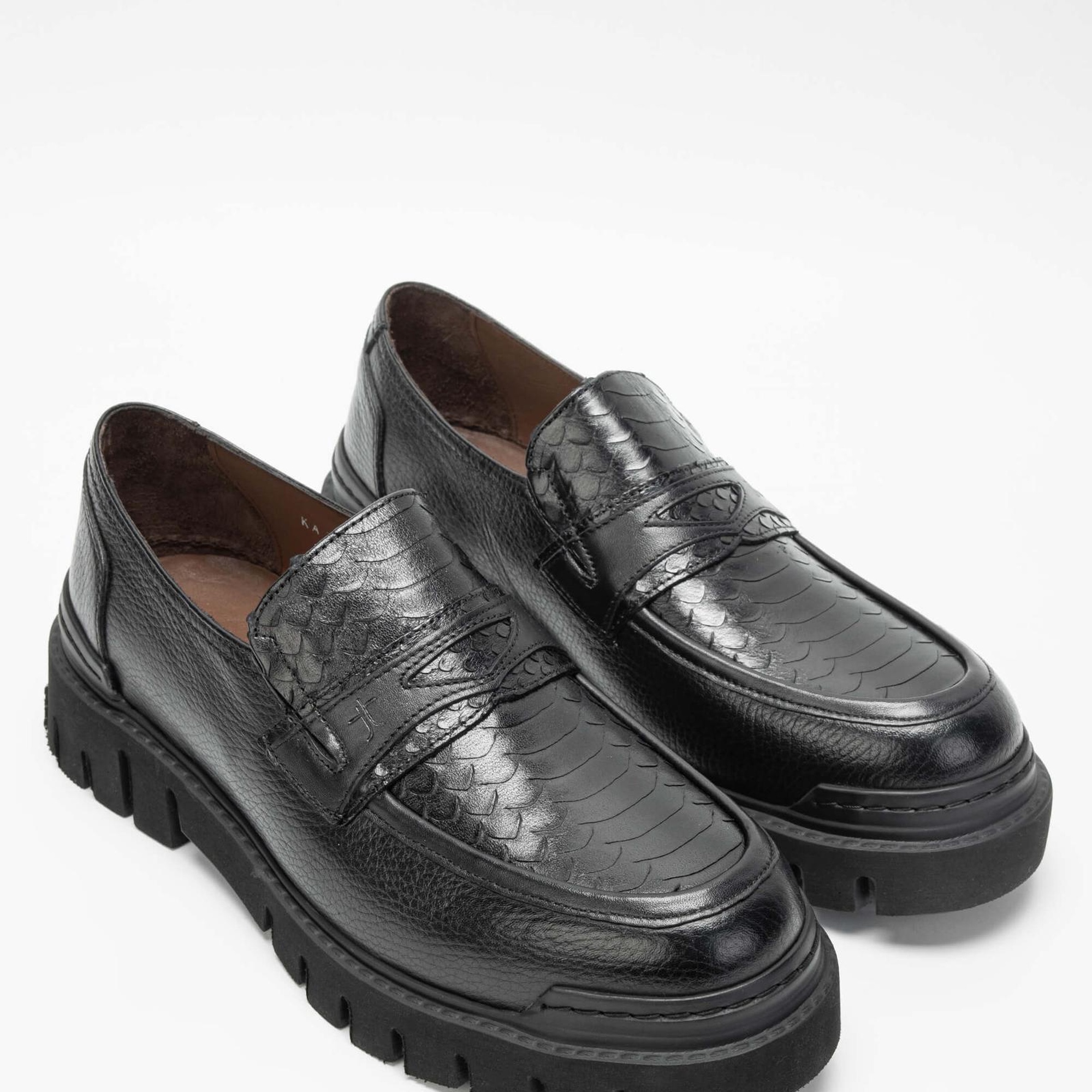 Tamer Tanca Erkek Hakiki Deri Siyah Loafer Ayakkabı