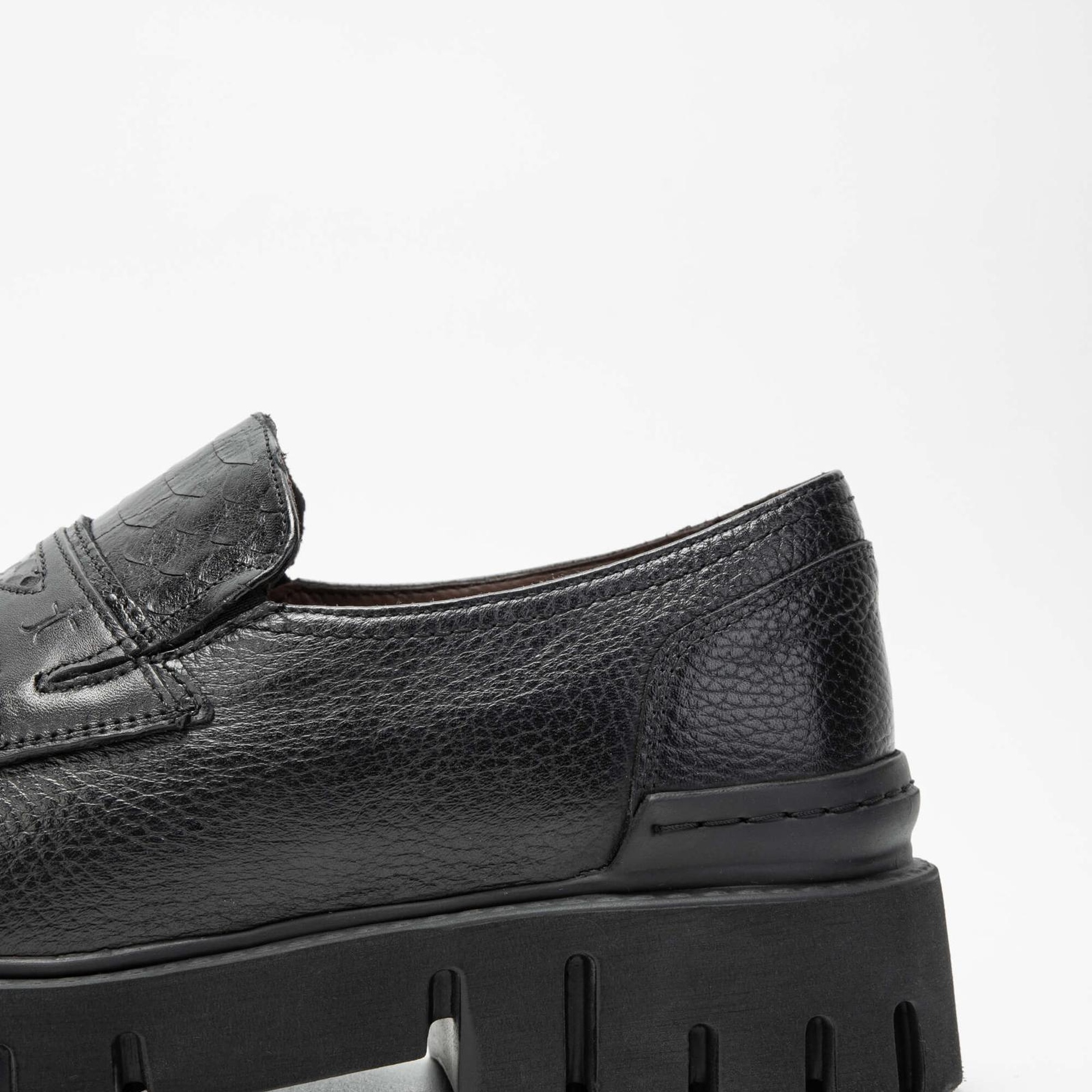 Tamer Tanca Erkek Hakiki Deri Siyah Loafer Ayakkabı