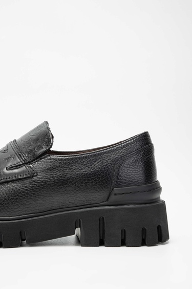  Tamer Tanca Erkek Hakiki Deri Siyah Loafer Ayakkabı