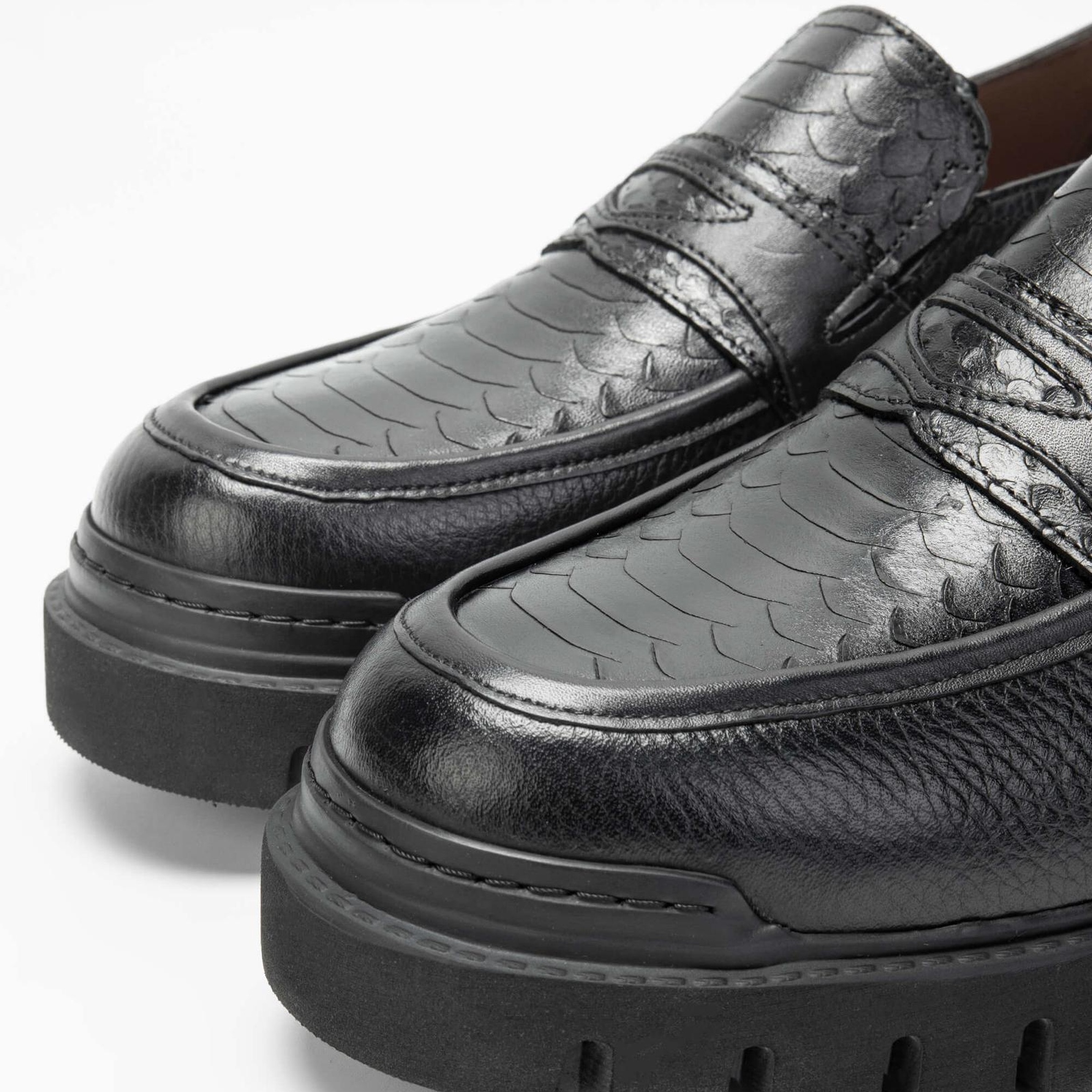 Tamer Tanca Erkek Hakiki Deri Siyah Loafer Ayakkabı