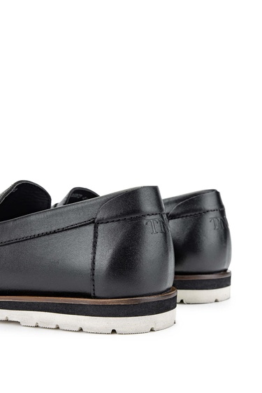  Tamer Tanca Erkek Hakiki Deri Siyah Loafer Ayakkabı