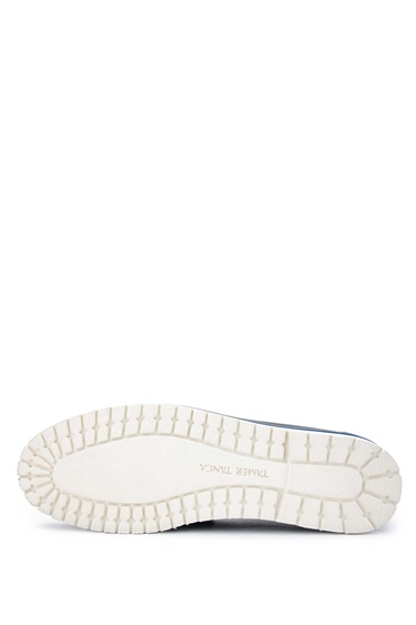  Tamer Tanca Erkek Hakiki Deri Lacivert Loafer Ayakkabı