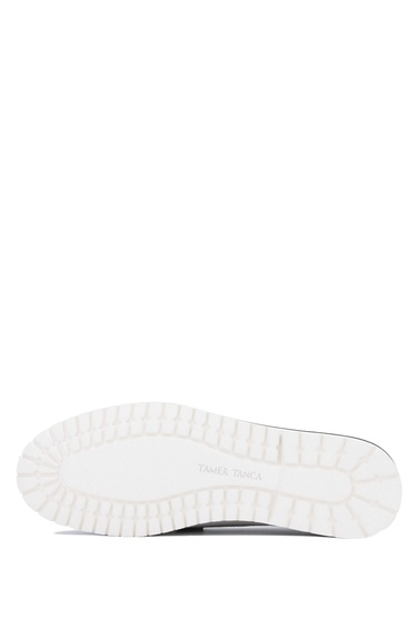  Tamer Tanca Erkek Hakiki Deri Gri Loafer Ayakkabı