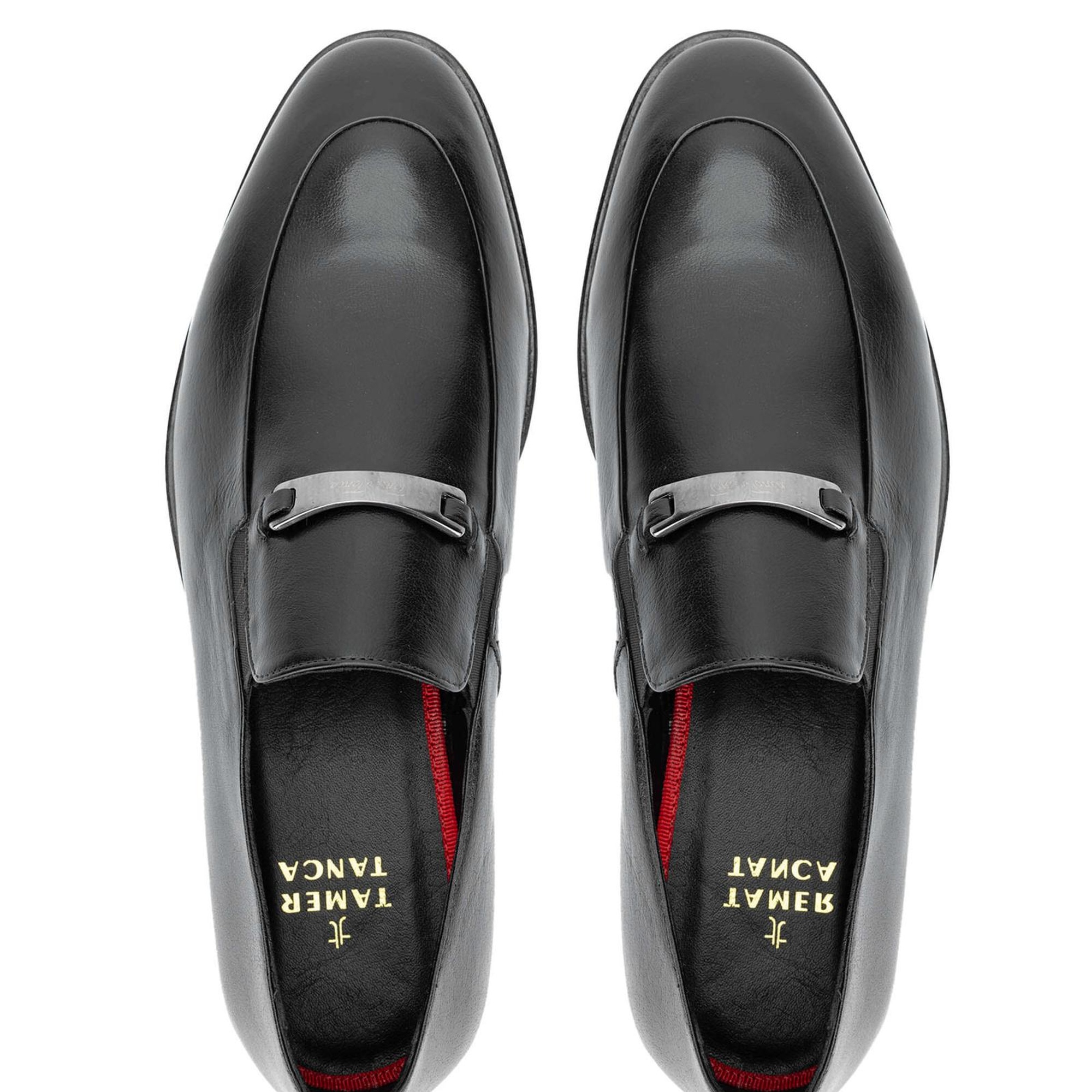 Tamer Tanca Erkek Hakiki Deri Siyah Loafer Ayakkabı