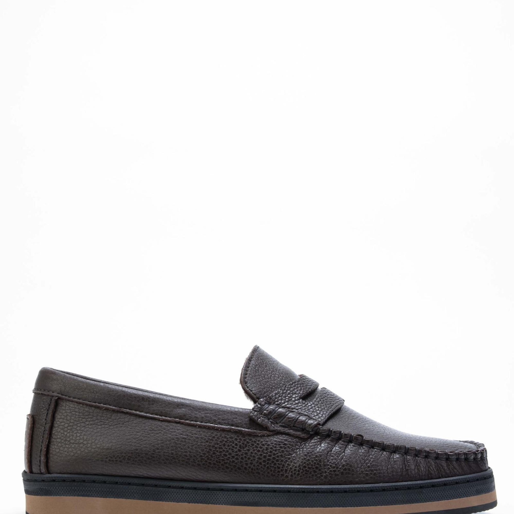 Tamer Tanca Erkek Hakiki Deri Kahverengi Loafer Ayakkabı