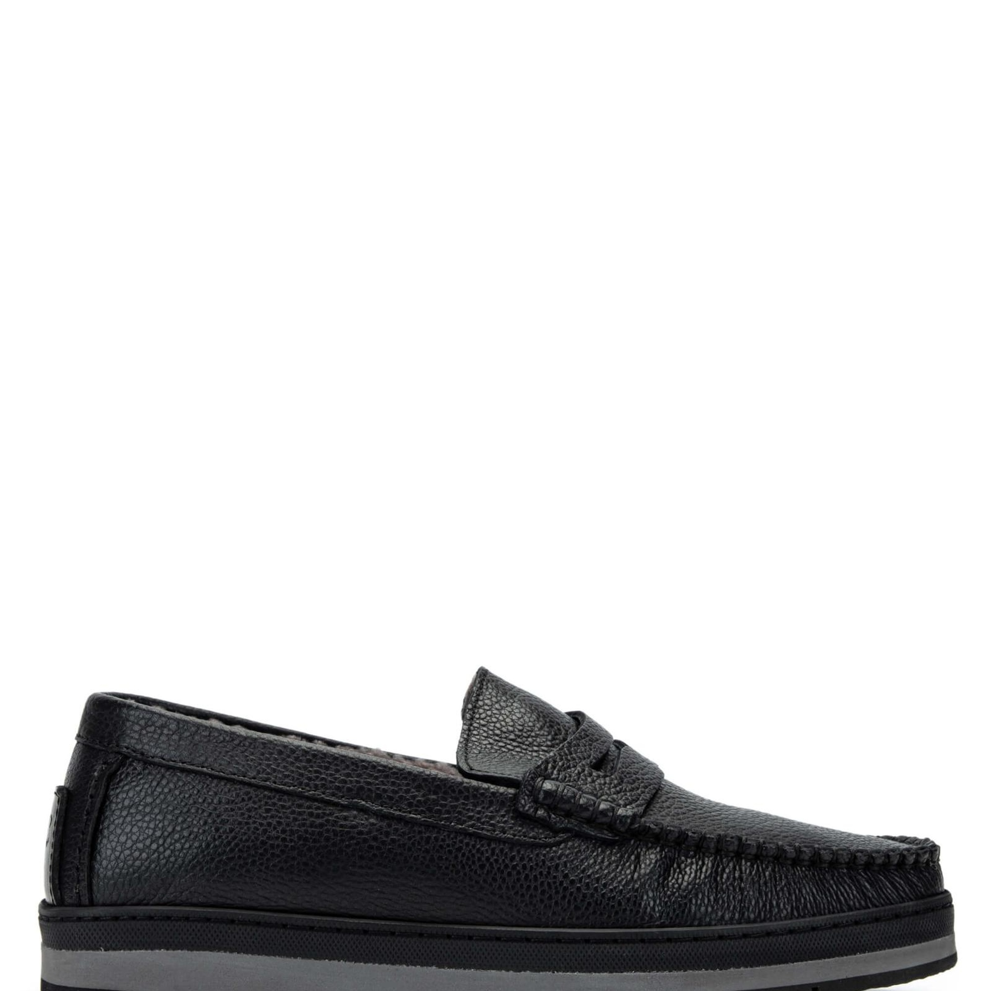 Tamer Tanca Erkek Hakiki Deri Siyah Loafer Ayakkabı