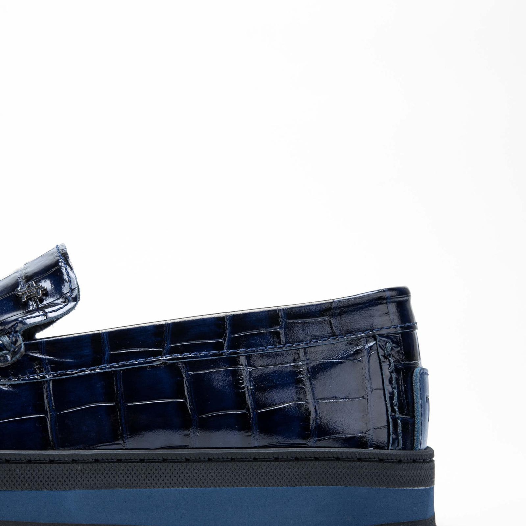 Tamer Tanca Erkek Hakiki Deri Lacivert Loafer Ayakkabı