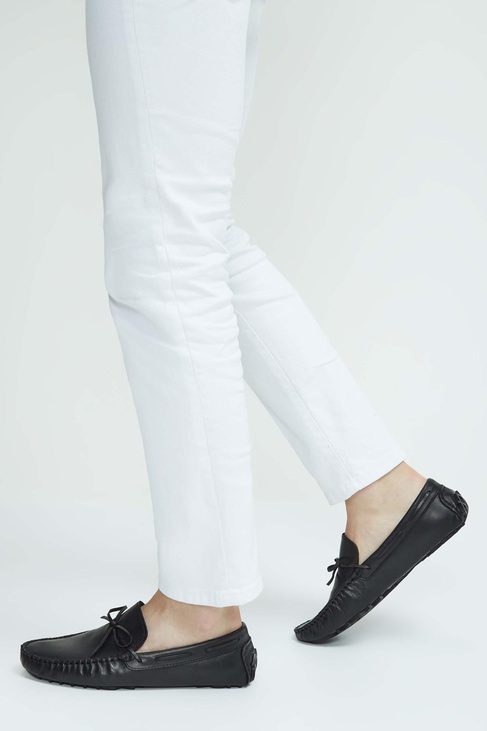  Tamer Tanca Erkek Hakiki Deri Siyah Loafer Ayakkabı