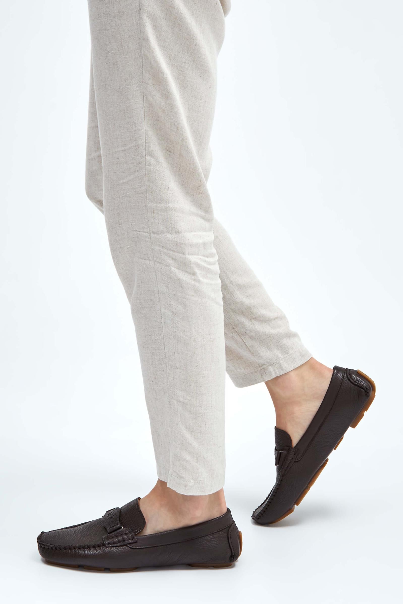 Tamer Tanca Tamer Tanca Erkek Hakiki Deri Kahverengi Floter Loafer Ayakkabı Casual Ayakkabı | FashFed Kahverengi - 2. görsel