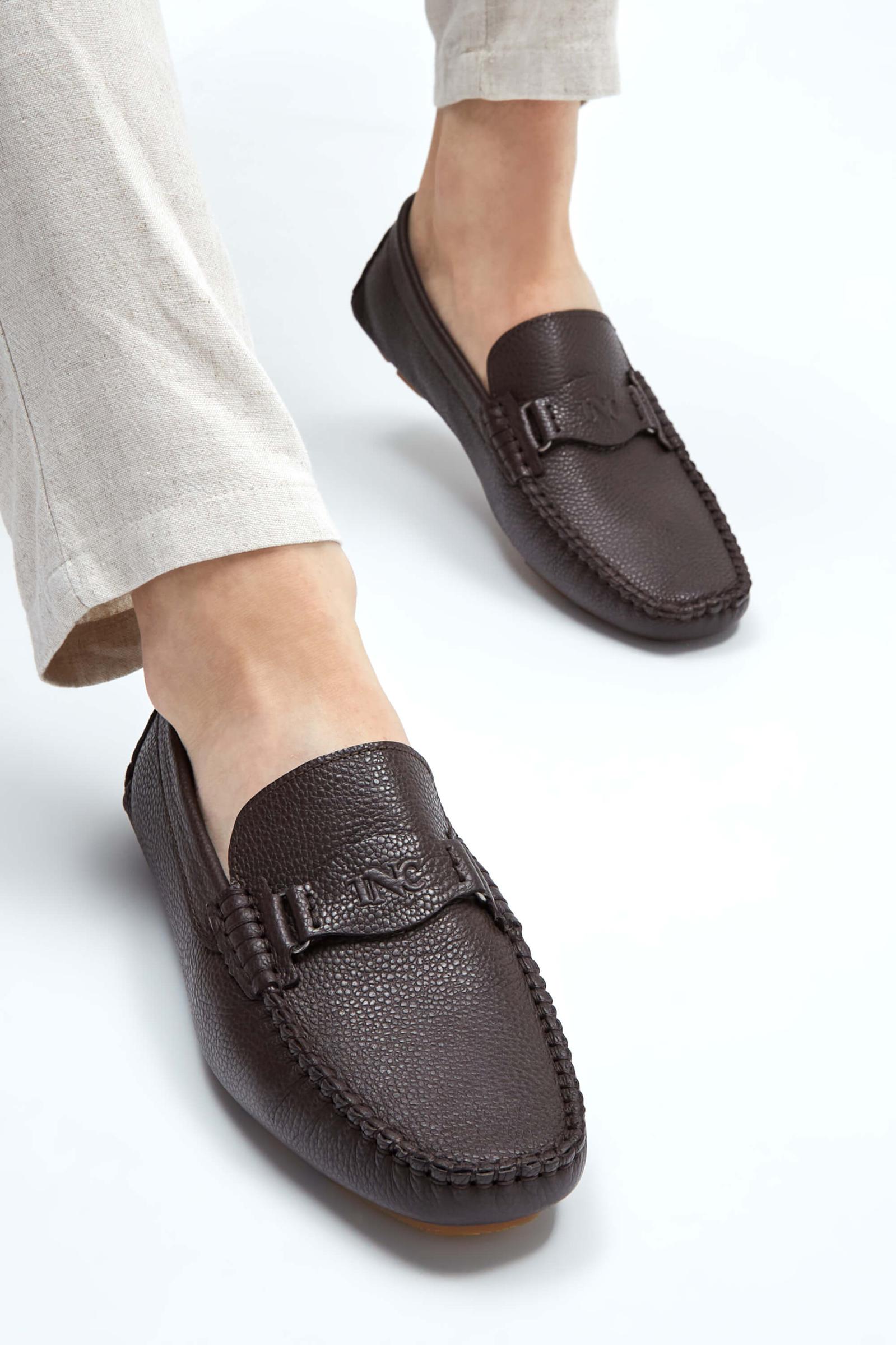 Tamer Tanca Tamer Tanca Erkek Hakiki Deri Kahverengi Floter Loafer Ayakkabı Casual Ayakkabı | FashFed Kahverengi - 5. görsel