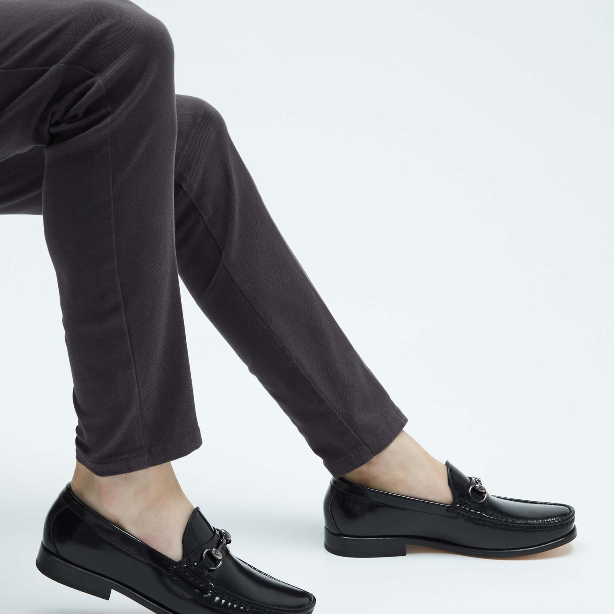 Tamer Tanca Erkek Hakiki Deri Siyah Açma Mokasen & Loafer Ayakkabı