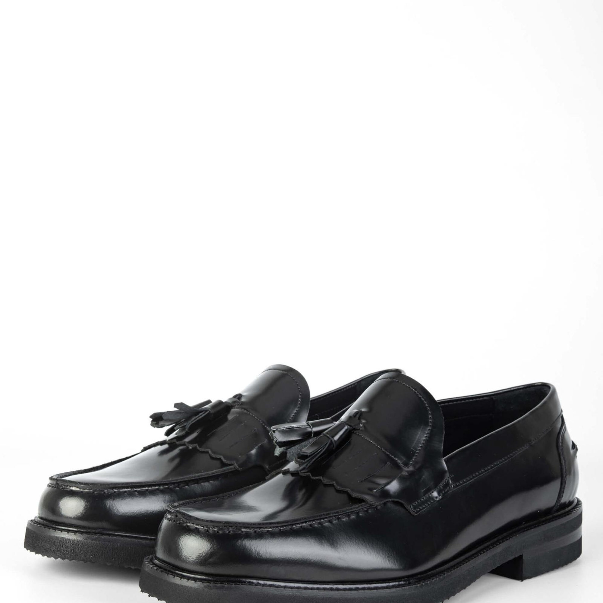 Tamer Tanca Erkek Hakiki Deri Siyah Açma Loafer Ayakkabı