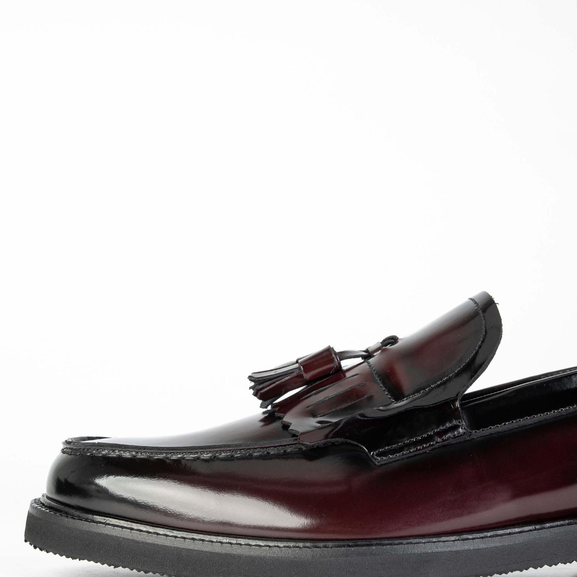 Tamer Tanca Erkek Hakiki Deri Bordo Açma Loafer Ayakkabı