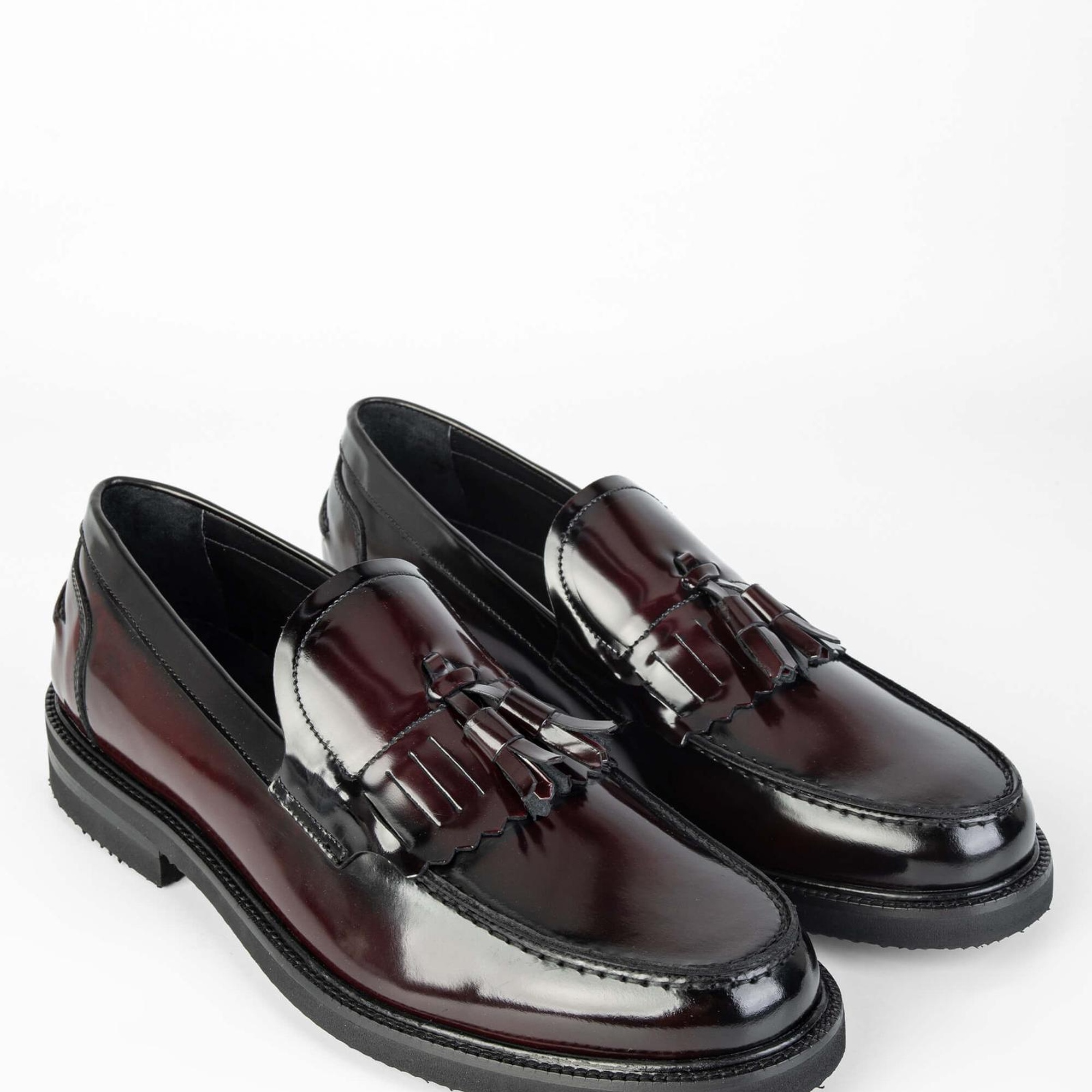 Tamer Tanca Erkek Hakiki Deri Bordo Açma Loafer Ayakkabı